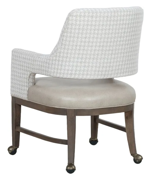 Fairfield Furniture L-8865-A4-M Josie Grande Arm Chair, Leather, with four casters, with Base in Mica Finish Fairfield Furniture L-8865-A4-M Josie Grande Arm Chair, Leather, with four casters, with Base in Mica Finish