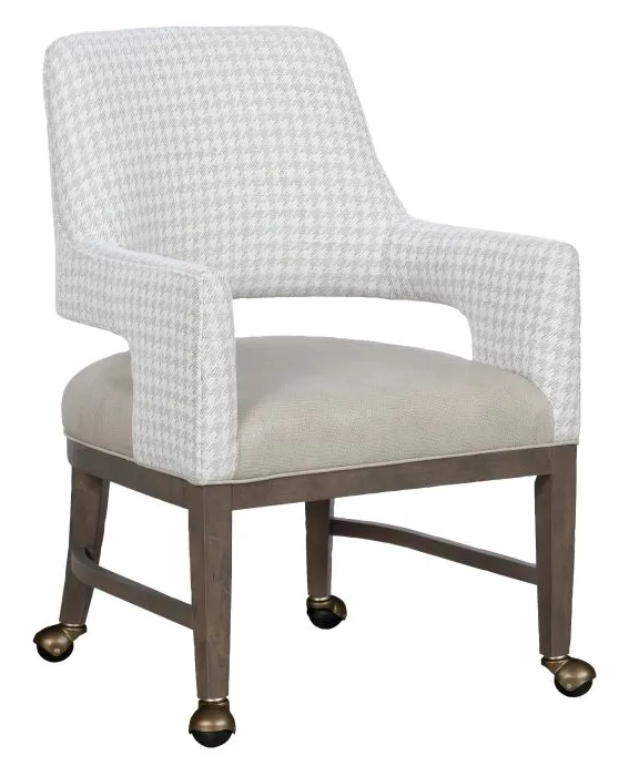 Fairfield Furniture L-8865-A4-M Josie Grande Arm Chair, Leather, with four casters, with Base in Mica Finish Fairfield Furniture L-8865-A4-M Josie Grande Arm Chair, Leather, with four casters, with Base in Mica Finish