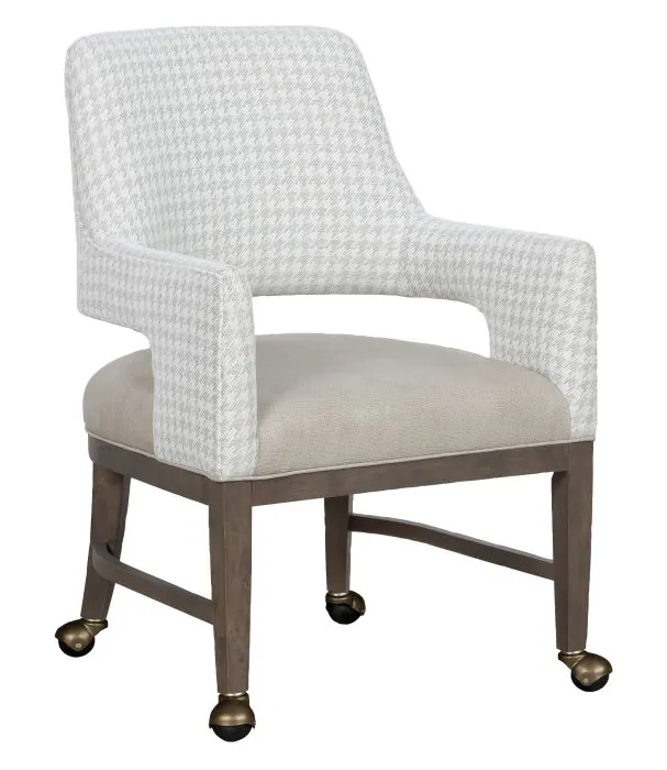Fairfield Furniture L-8865-A4-M Josie Grande Arm Chair, Leather, with four casters, with Base in Mica Finish Fairfield Furniture L-8865-A4-M Josie Grande Arm Chair, Leather, with four casters, with Base in Mica Finish