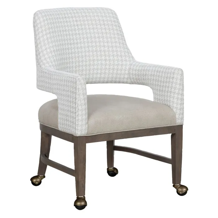 Fairfield Furniture 8865-A4-M Josie Grande Arm Chair, with four casters, with Base in Mica Finish