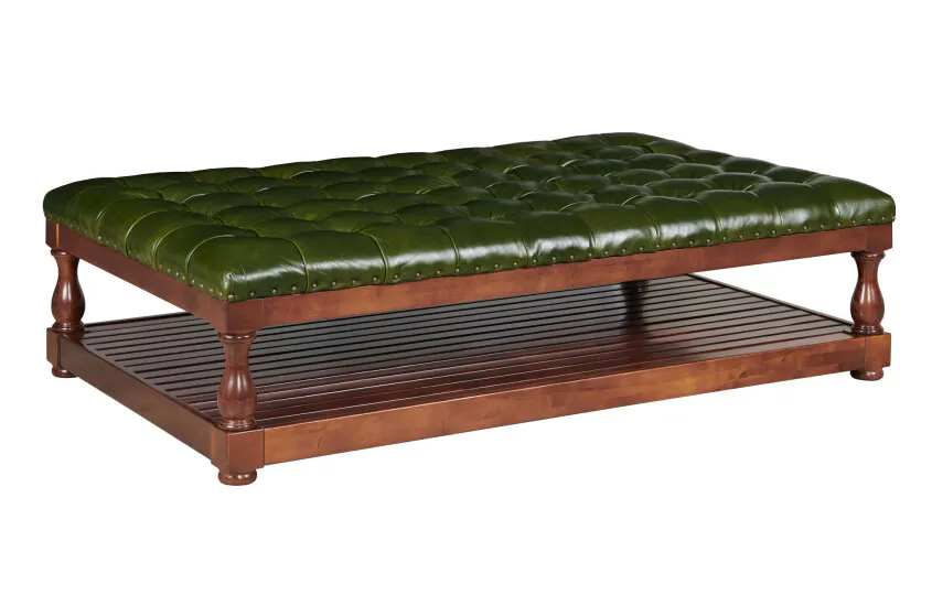 Kincaid Furniture UPH-140-03L Pearce Rectangular Tufted Ottoman Leather