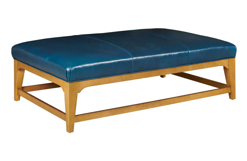 Kincaid Furniture UPH-149-03L Jennings Rectangular Cocktail Ottoman Leather