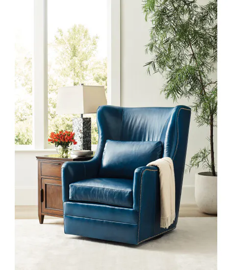 Kincaid Furniture UPH-073-02L Asher Swivel Chair Leather Kincaid Furniture UPH-073-02L Asher Swivel Chair Leather