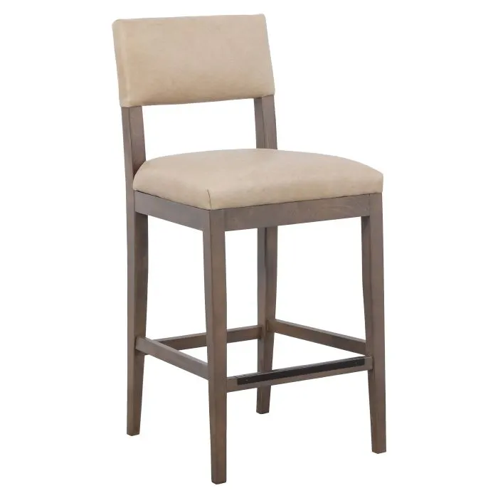 Fairfield Furniture L-1300-07 Silas Armless Bar Stool, Leather, with Finish Choices