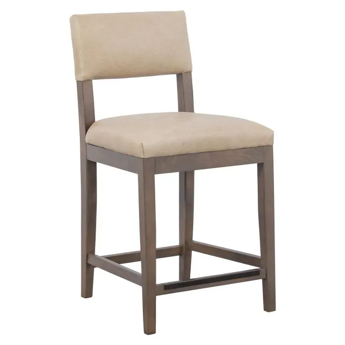Fairfield Furniture L-1300-C7 Silas Armless Counter Stool, Leather, with Finish Choices