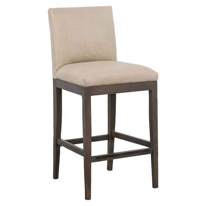 Fairfield Furniture L-1301-07-T Nova Armless Bar Stool, Leather, Tobacco Finish