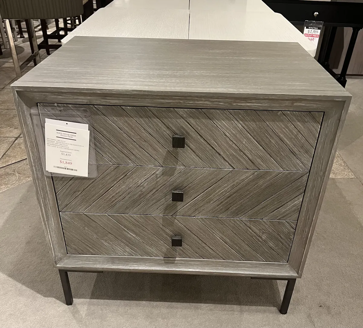 Century CR9-232 Three Drawer Small Nightstand Century CR9-232 Three Drawer Small Nightstand
