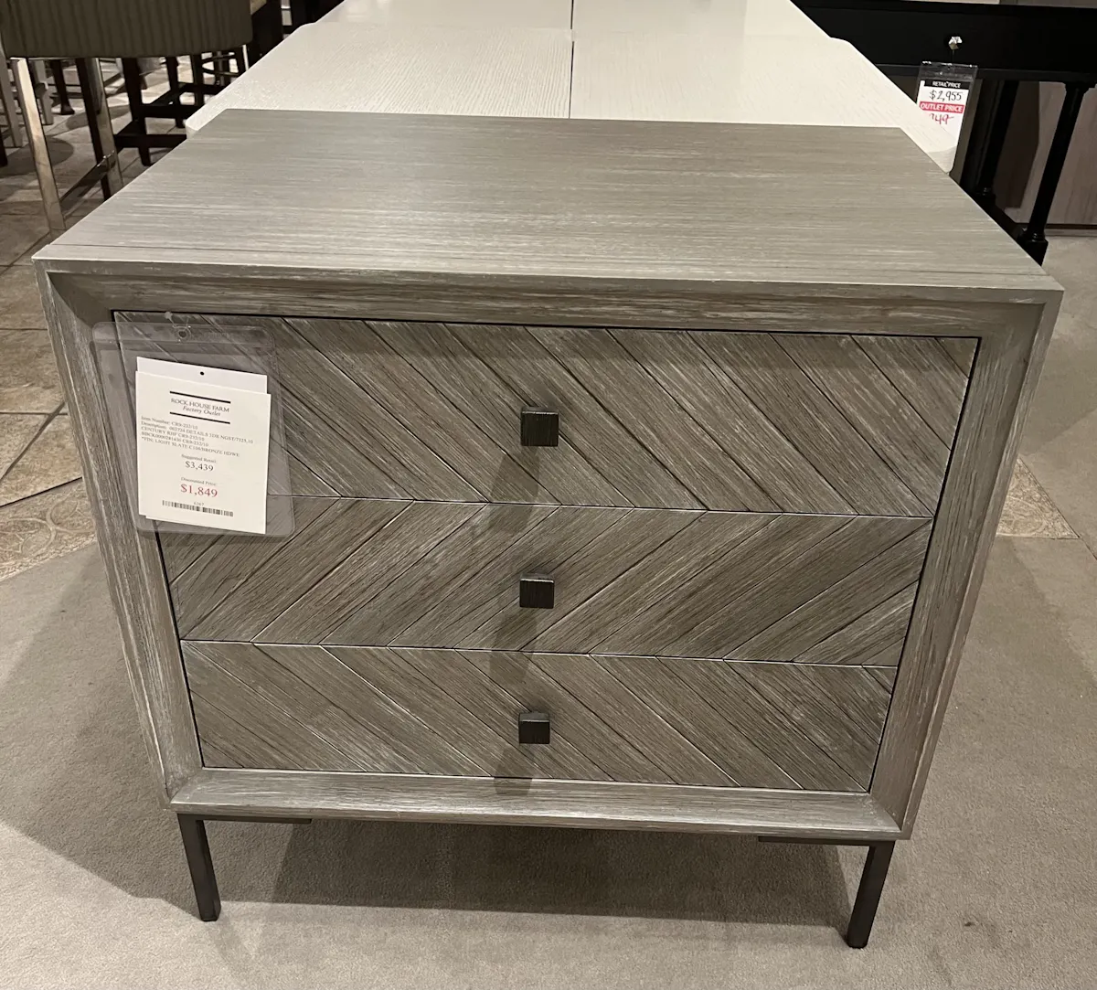 Century CR9-232 Three Drawer Small Nightstand Century CR9-232 Three Drawer Small Nightstand