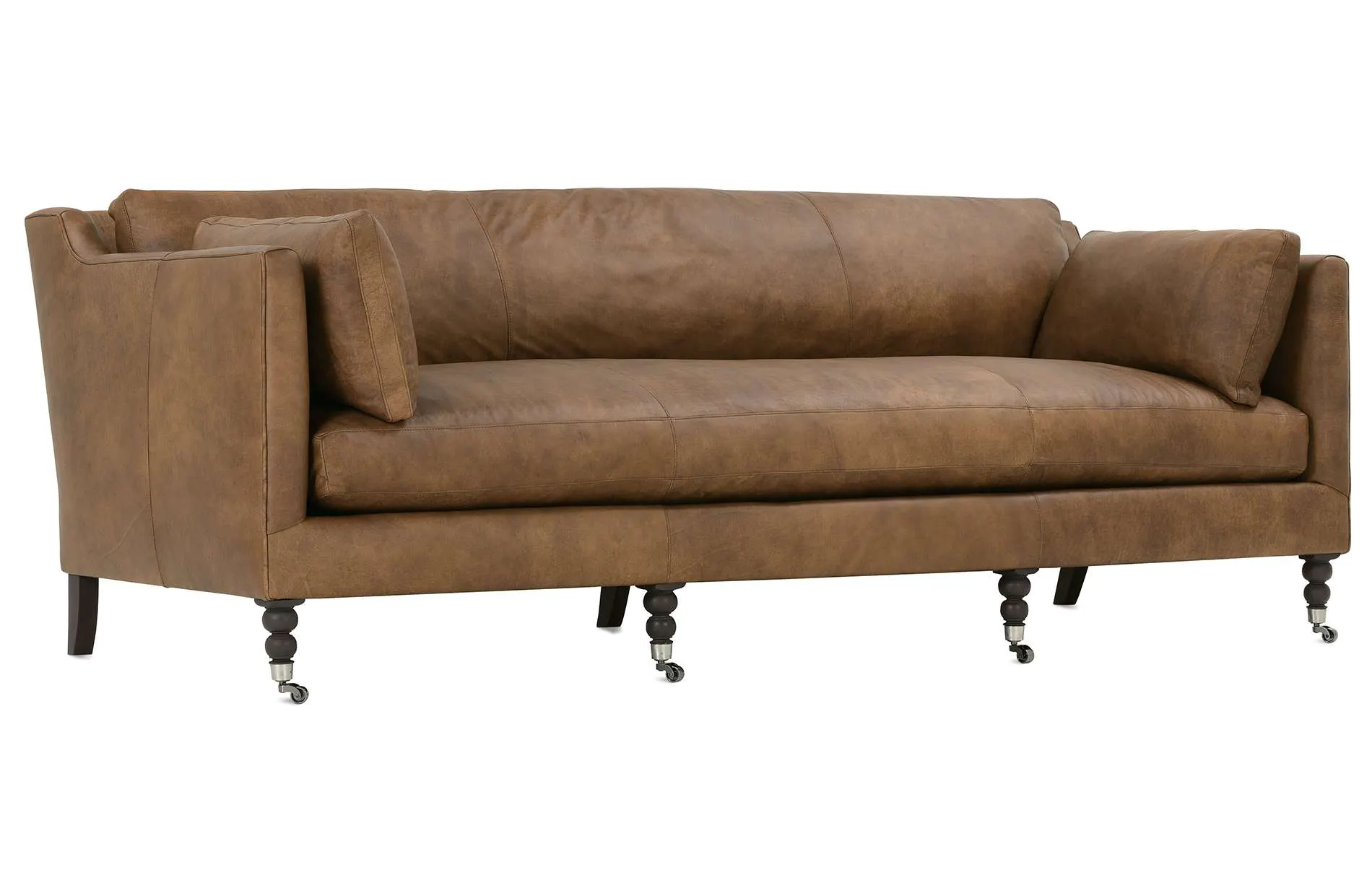 Rowe Furniture MADELINE-L-033-94 Madeline 90 Inch Express Cocoa Leather Sofa
