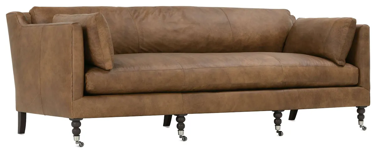 Rowe Furniture MADELINE-L-033-94 Madeline 90 Inch Express Cocoa Leather Sofa Rowe Furniture MADELINE-L-033-94 Madeline 90 Inch Express Cocoa Leather Sofa