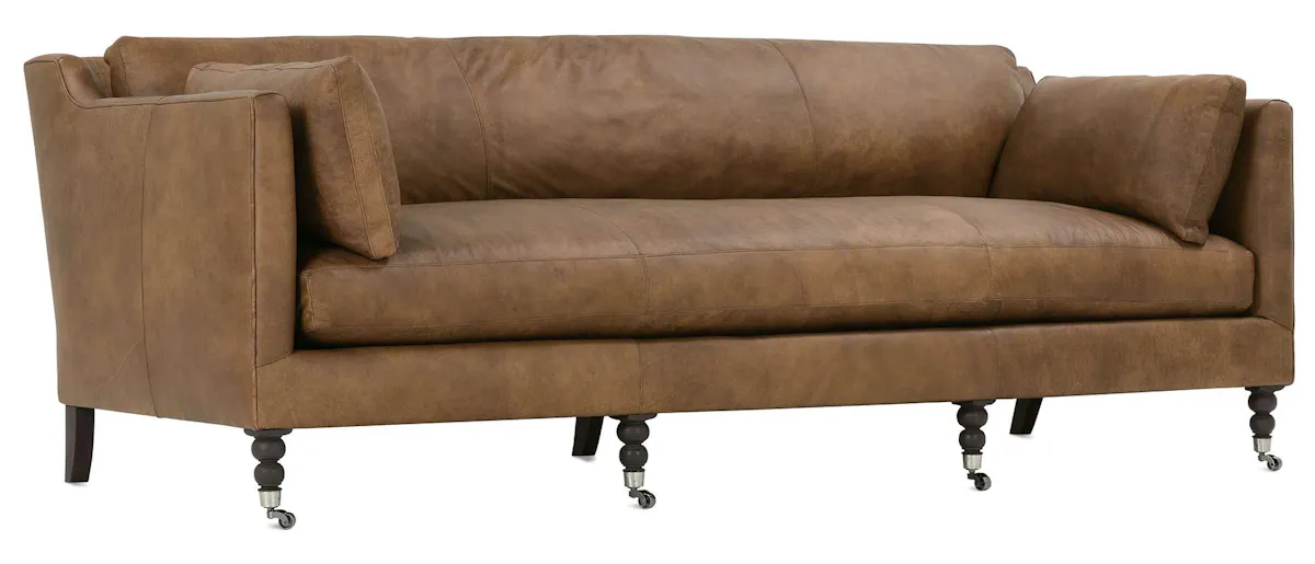 Rowe Furniture MADELINE-L-033-94 Madeline 90 Inch Express Cocoa Leather Sofa Rowe Furniture MADELINE-L-033-94 Madeline 90 Inch Express Cocoa Leather Sofa