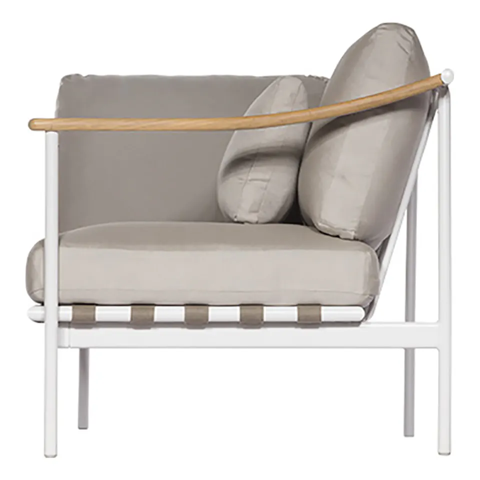 Barlow Tyrie 1AROMD1AT.02 Around Deep Seating Single Aluminium Left Arm / Teak Right Arm