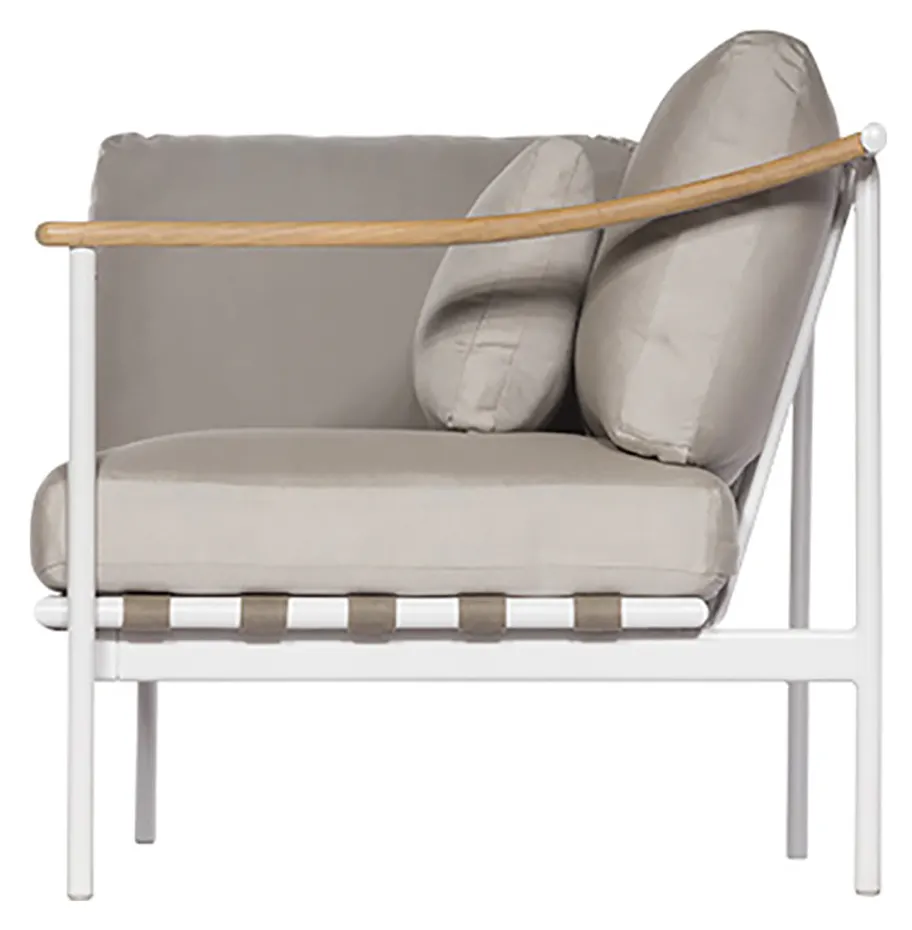 Barlow Tyrie 1AROMD1AT.02 Around Deep Seating Single Aluminium Left Arm / Teak Right Arm Barlow Tyrie 1AROMD1AT.02 Around Deep Seating Single Aluminium Left Arm / Teak Right Arm