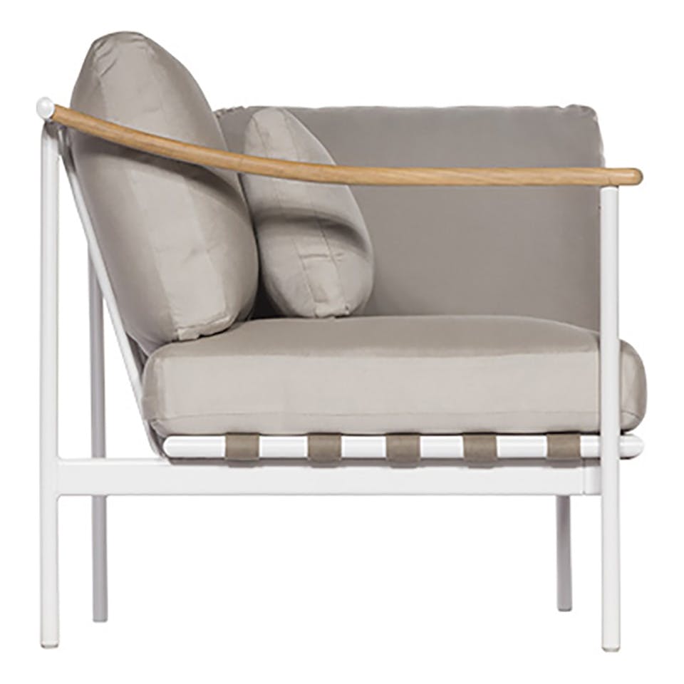Barlow Tyrie 1AROMD1TA.02 Around Deep Seating Single Teak Left Arm / Aluminium Right Arm