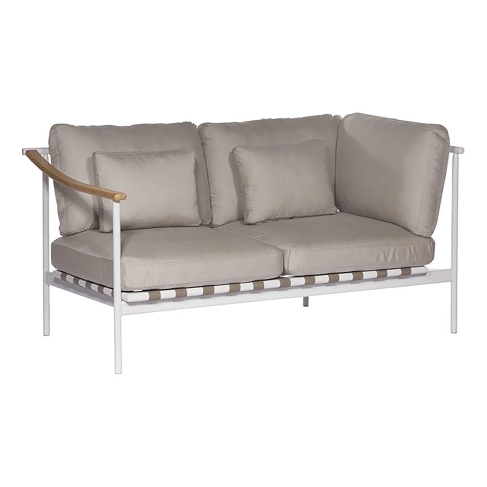 Barlow Tyrie 1AROMD2TA.02 Around Deep Seating Double Teak Left Arm / Aluminium Right Arm