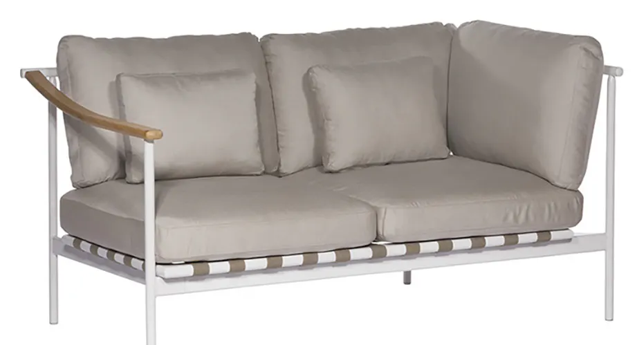 Barlow Tyrie 1AROMD2TA.02 Around Deep Seating Double Teak Left Arm / Aluminium Right Arm Barlow Tyrie 1AROMD2TA.02 Around Deep Seating Double Teak Left Arm / Aluminium Right Arm