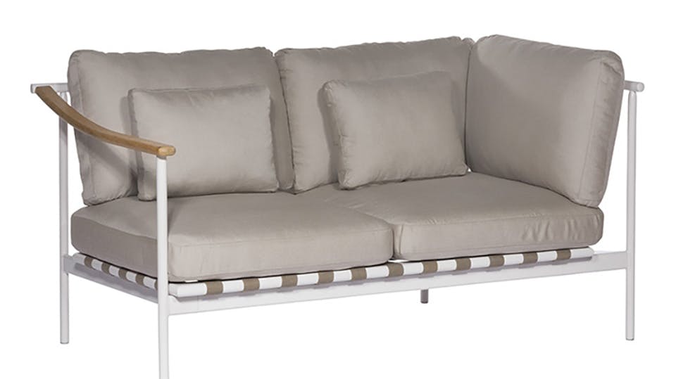 Barlow Tyrie 1AROMD2TA.02 Around Deep Seating Double Teak Left Arm / Aluminium Right Arm Barlow Tyrie 1AROMD2TA.02 Around Deep Seating Double Teak Left Arm / Aluminium Right Arm