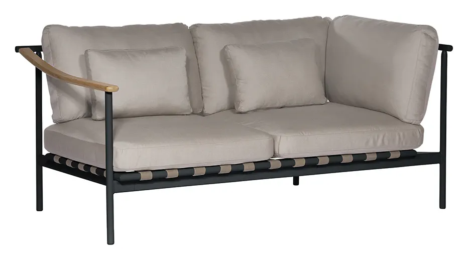 Barlow Tyrie 1AROMD2TA.02 Around Deep Seating Double Teak Left Arm / Aluminium Right Arm Barlow Tyrie 1AROMD2TA.02 Around Deep Seating Double Teak Left Arm / Aluminium Right Arm