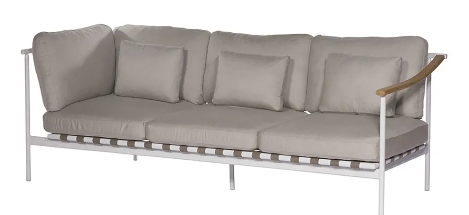 Barlow Tyrie 1AROMD3AT.02 Around Deep Seating Triple Aluminium Left Arm / Teak Right Arm Barlow Tyrie 1AROMD3AT.02 Around Deep Seating Triple Aluminium Left Arm / Teak Right Arm