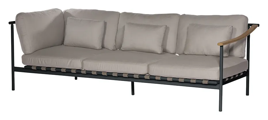 Barlow Tyrie 1AROMD3AT.02 Around Deep Seating Triple Aluminium Left Arm / Teak Right Arm Barlow Tyrie 1AROMD3AT.02 Around Deep Seating Triple Aluminium Left Arm / Teak Right Arm