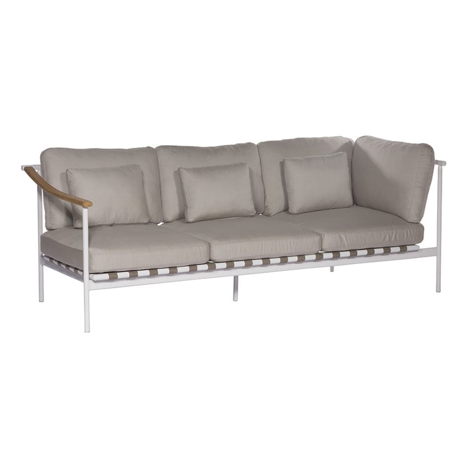 Barlow Tyrie 1AROMD3TA.02 Around Deep Seating Triple Teak Left Arm / Aluminium Right Arm