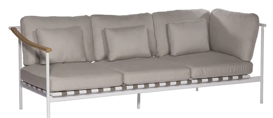 Barlow Tyrie 1AROMD3TA.02 Around Deep Seating Triple Teak Left Arm / Aluminium Right Arm Barlow Tyrie 1AROMD3TA.02 Around Deep Seating Triple Teak Left Arm / Aluminium Right Arm