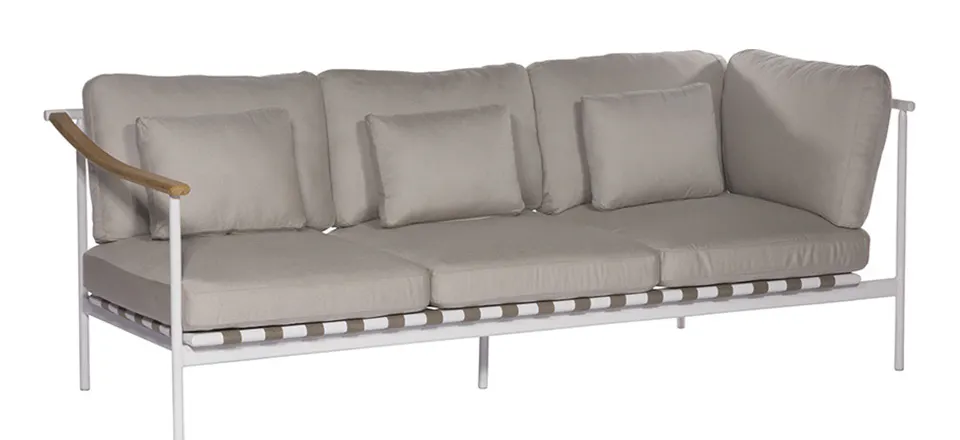 Barlow Tyrie 1AROMD3TA.02 Around Deep Seating Triple Teak Left Arm / Aluminium Right Arm Barlow Tyrie 1AROMD3TA.02 Around Deep Seating Triple Teak Left Arm / Aluminium Right Arm