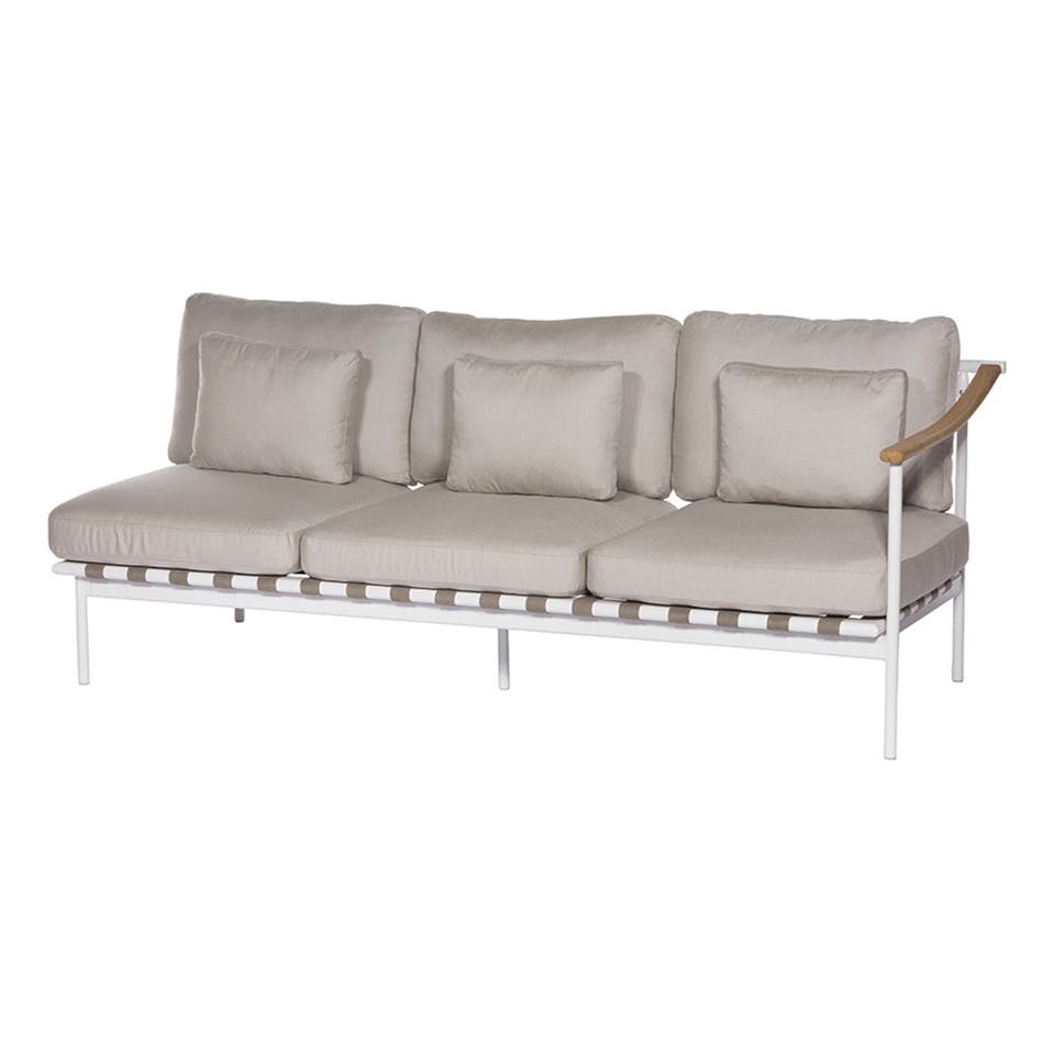 Barlow Tyrie 1AROMD3ZT.02 Around Deep Seating Triple Teak Right Arm