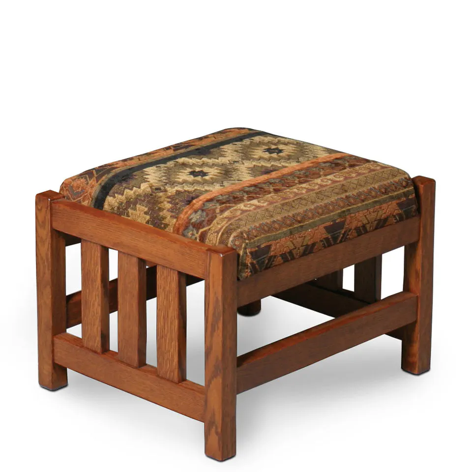 Simply Amish AJBAFS-L Morris Ottoman w/ Leather Cushions