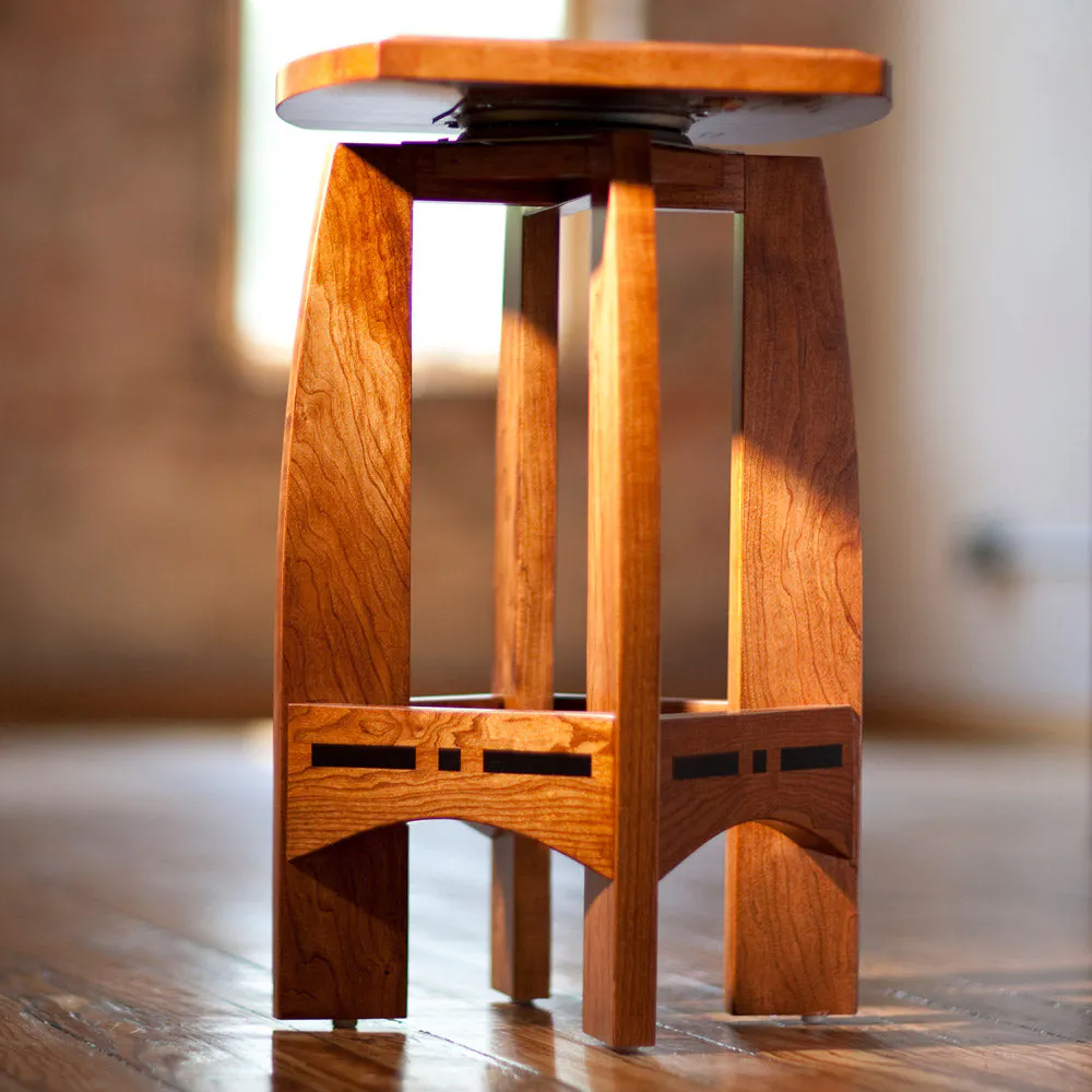 Simply Amish ECASP-06C-W Aspen Swivel Barstool with Inlay, No Back Simply Amish ECASP-06C-W Aspen Swivel Barstool with Inlay, No Back