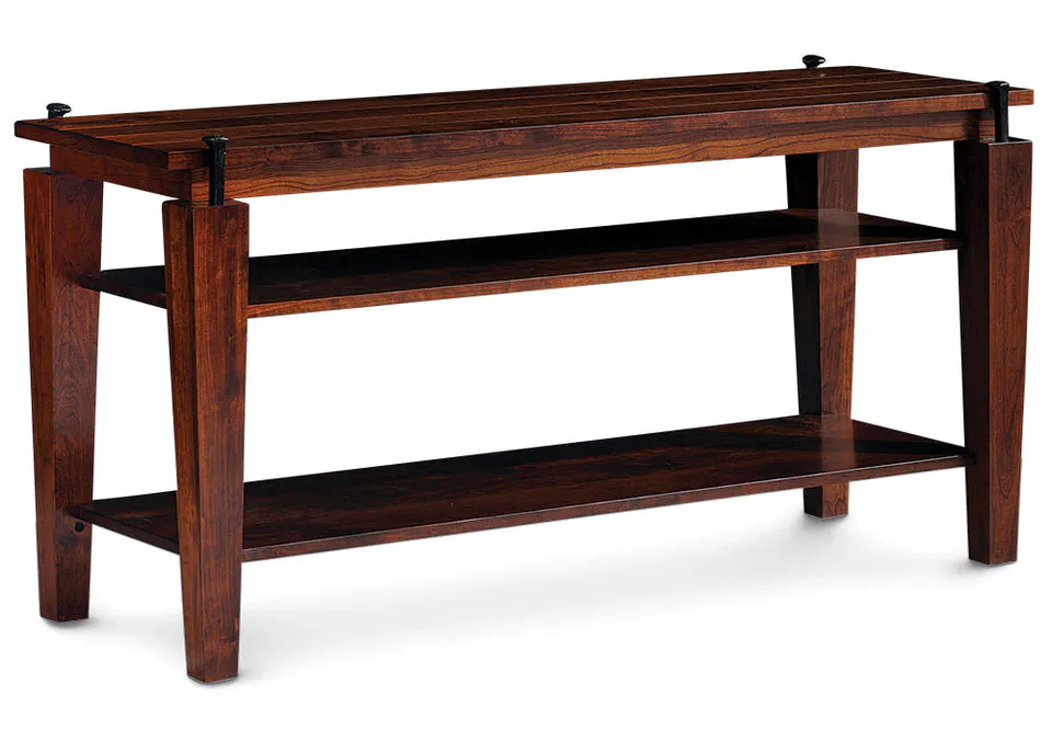 Simply Amish LESPK-B09C B&O Railroad Spike Open TV Stand, Large Simply Amish LESPK-B09C B&O Railroad Spike Open TV Stand, Large