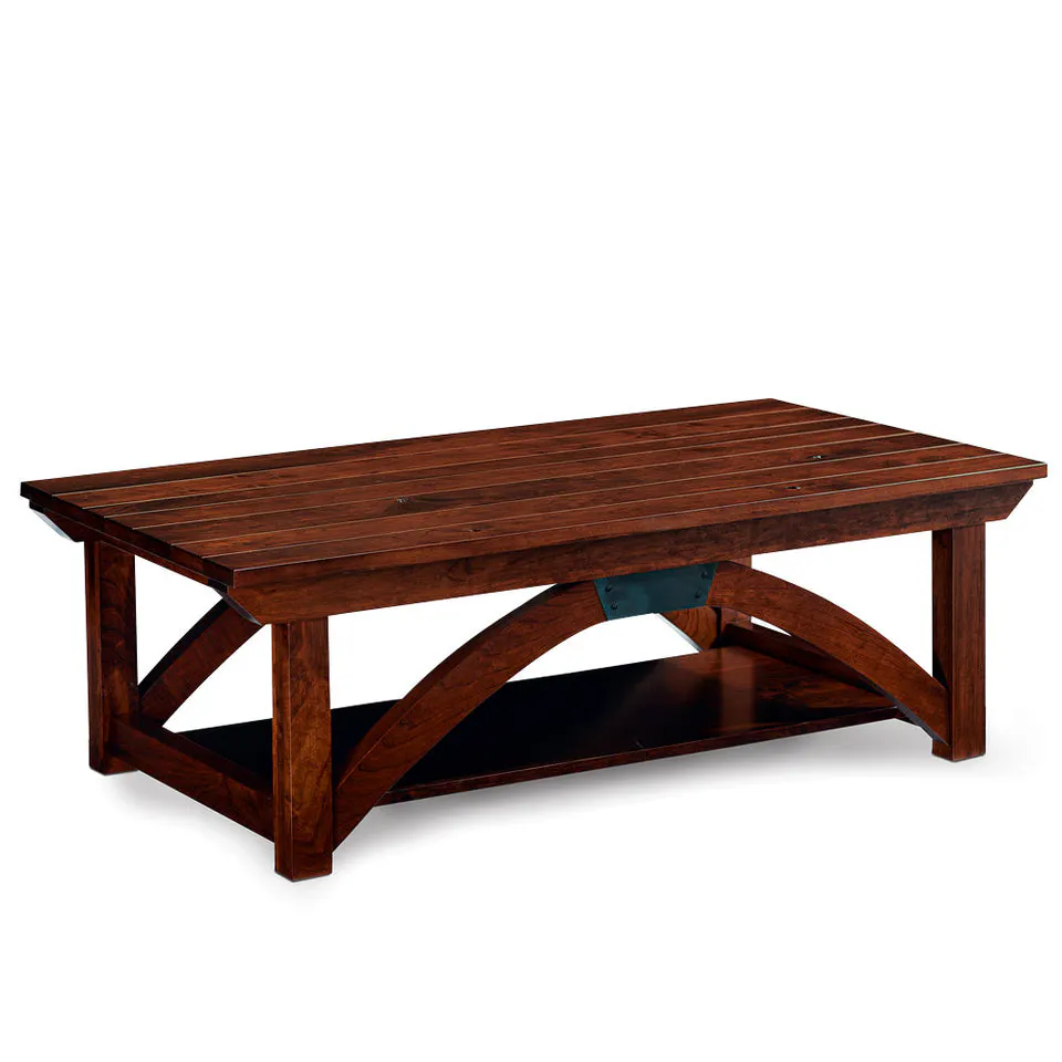 Simply Amish LOTRB-02B0 B&O Railroad Trestle Bridge Coffee Table, 54″ w/ Lift Top