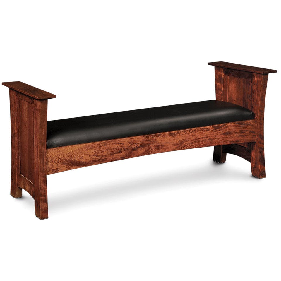 Simply Amish DCSFL60-L Loft Santa Fe Bench w/ Leather Cushion Seat