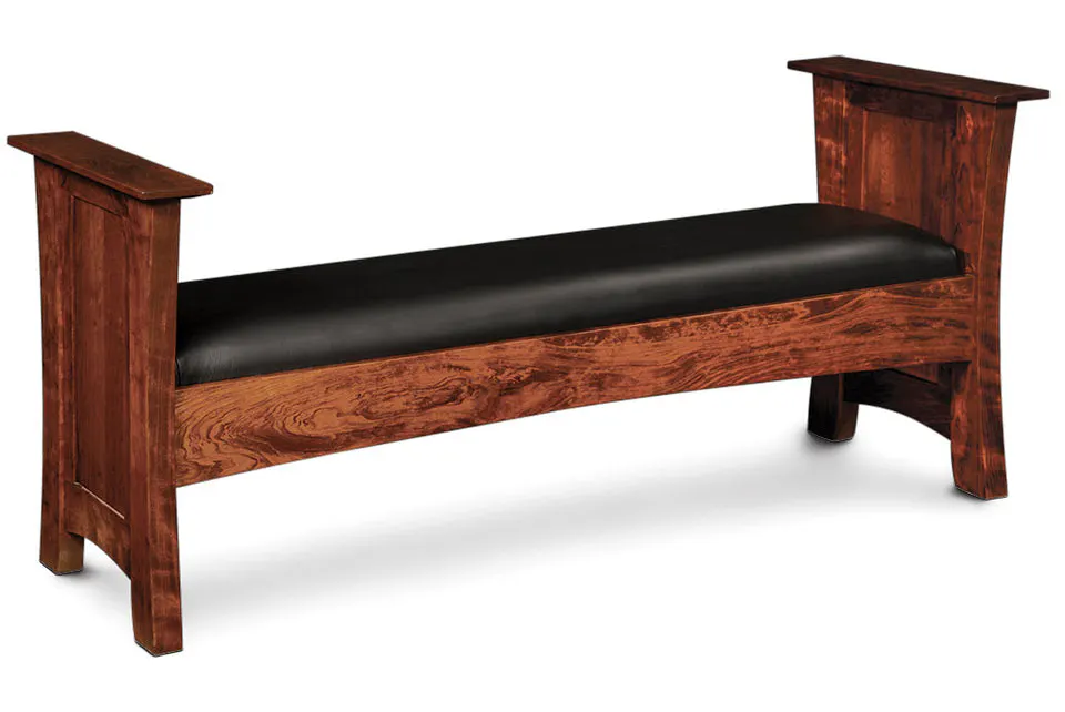 Simply Amish DCSFL60-L Loft Santa Fe Bench w/ Leather Cushion Seat Simply Amish DCSFL60-L Loft Santa Fe Bench w/ Leather Cushion Seat