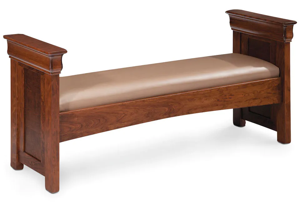 Simply Amish DCSFLP60-F Louis Philippe Santa Fe Bench w/ Fabric Cushion Seat Simply Amish DCSFLP60-F Louis Philippe Santa Fe Bench w/ Fabric Cushion Seat