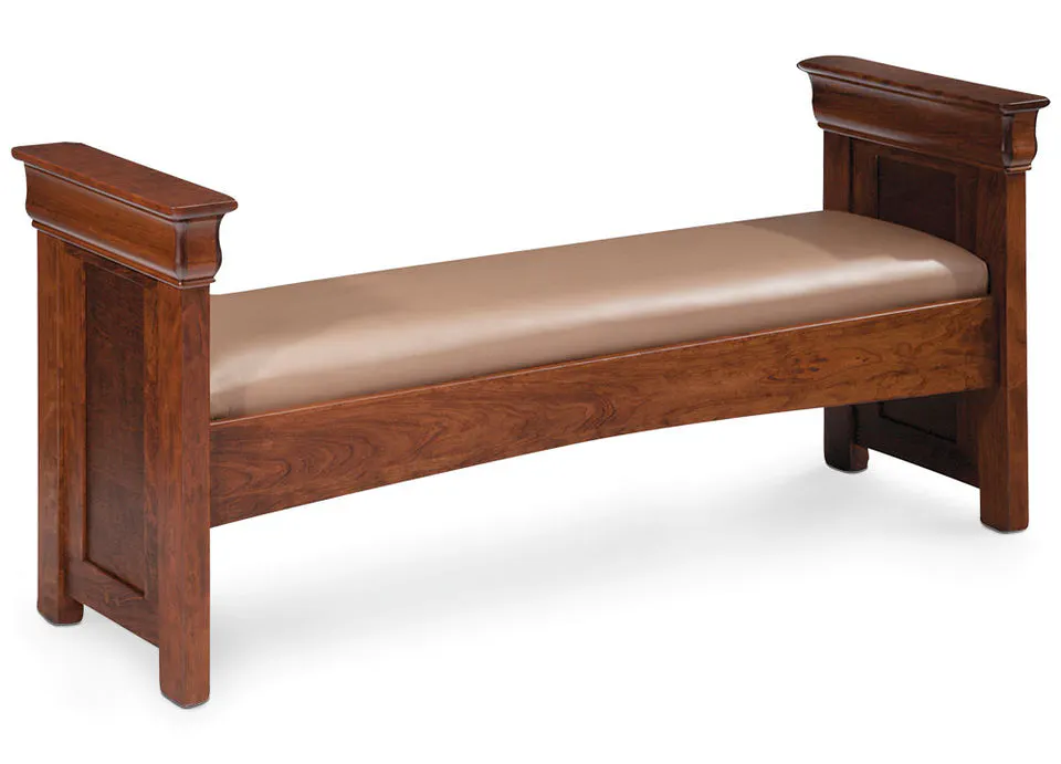 Simply Amish DCSFLP60-F Louis Philippe Santa Fe Bench w/ Fabric Cushion Seat Simply Amish DCSFLP60-F Louis Philippe Santa Fe Bench w/ Fabric Cushion Seat