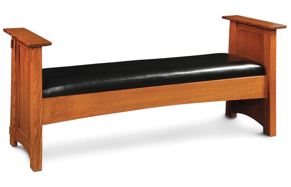 Simply Amish DCSFMC60-F McCoy Santa Fe Bench w/ Fabric Cushion Seat Simply Amish DCSFMC60-F McCoy Santa Fe Bench w/ Fabric Cushion Seat