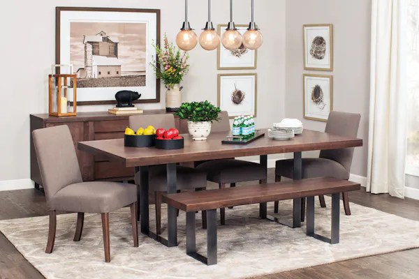 Simply Amish ETIRN-H01D14A-B Ironwood Trestle Table w/ Black Base Simply Amish ETIRN-H01D14A-B Ironwood Trestle Table w/ Black Base