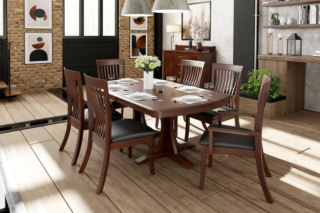 Simply Amish ETGRC-G05F26-S Grace Double Pedestal Table w/ Solid Top Simply Amish ETGRC-G05F26-S Grace Double Pedestal Table w/ Solid Top