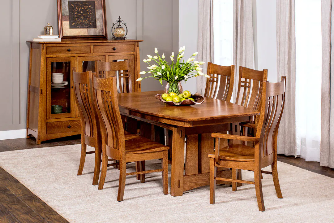 Simply Amish MSMC4272-L McCoy Trestle Table w/ Four 12" Leaves Simply Amish MSMC4272-L McCoy Trestle Table w/ Four 12" Leaves
