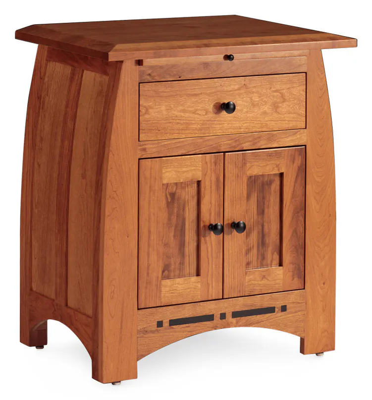 Simply Amish ECA115NS Aspen Nightstand with Doors and Inlay Simply Amish ECA115NS Aspen Nightstand with Doors and Inlay