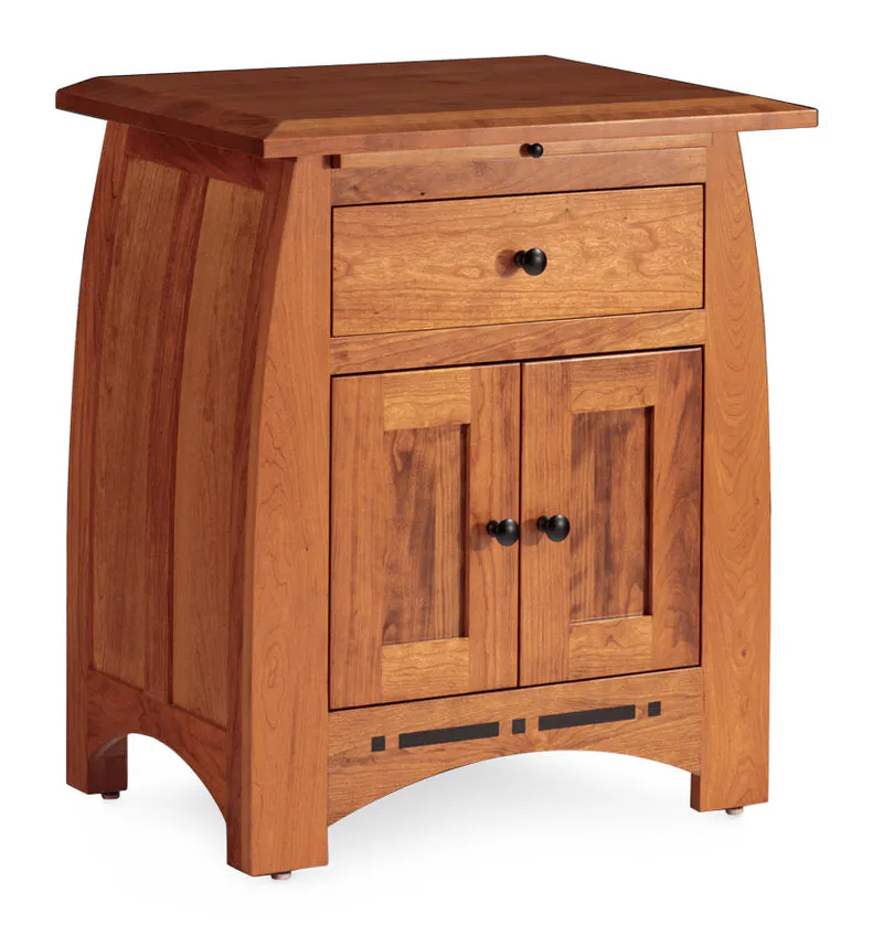 Simply Amish ECA115NS Aspen Nightstand with Doors and Inlay Simply Amish ECA115NS Aspen Nightstand with Doors and Inlay