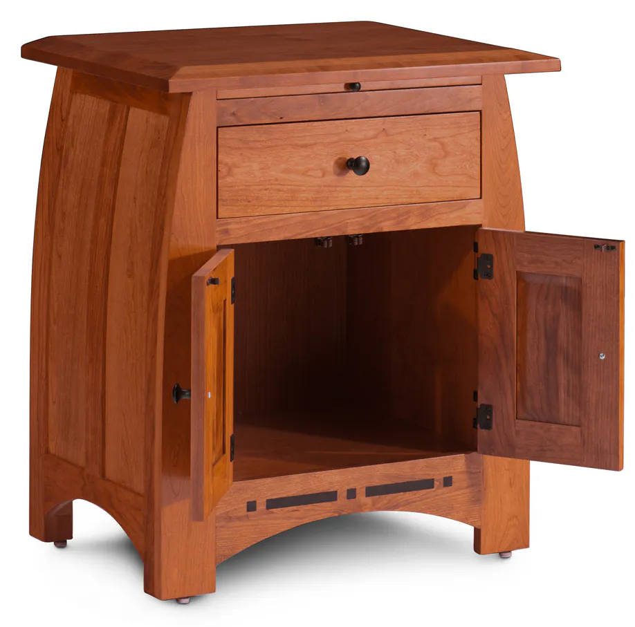 Simply Amish ECA115NS Aspen Nightstand with Doors and Inlay Simply Amish ECA115NS Aspen Nightstand with Doors and Inlay