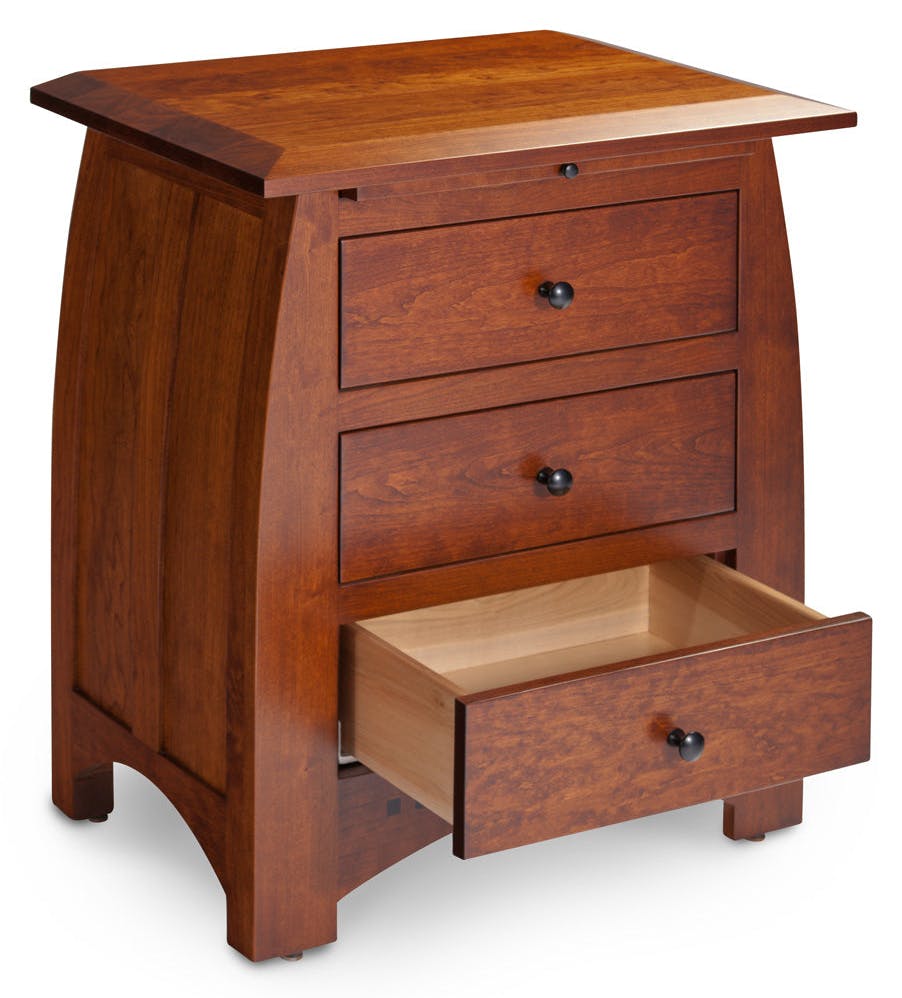 Simply Amish ECA120BC Aspen Nightstand with Drawers and Inlay Simply Amish ECA120BC Aspen Nightstand with Drawers and Inlay