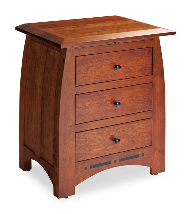 Simply Amish ECA120BC Aspen Nightstand with Drawers and Inlay Simply Amish ECA120BC Aspen Nightstand with Drawers and Inlay
