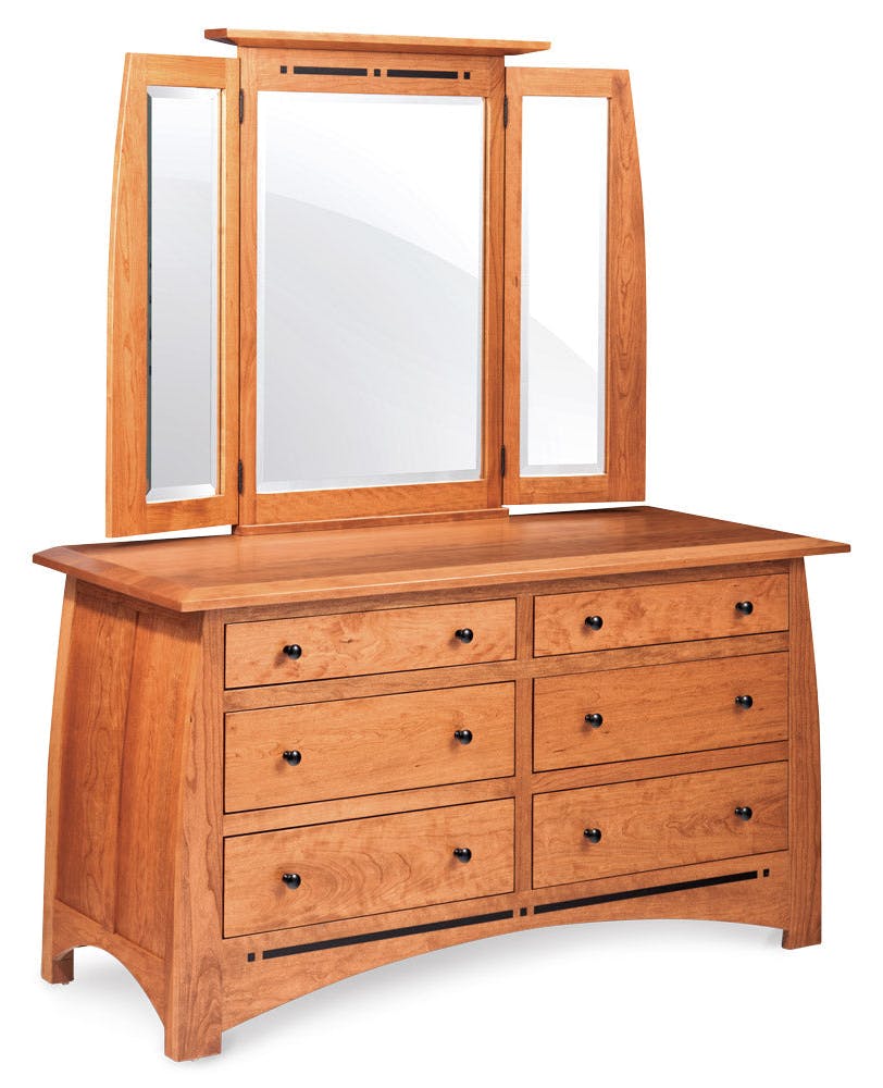Simply Amish ECAM135 Aspen Tri-View Dresser Mirror with Inlay Simply Amish ECAM135 Aspen Tri-View Dresser Mirror with Inlay