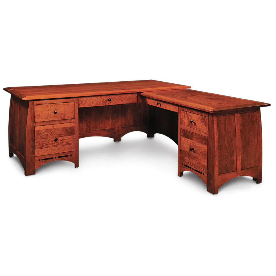 Simply Amish ECA805-L Aspen L-Shape Desk with Inlay – Left Return Only.