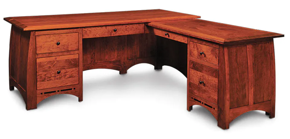 Simply Amish ECA805-R Aspen L-Shape Desk with Inlay - Right Return Only. Simply Amish ECA805-R Aspen L-Shape Desk with Inlay - Right Return Only.