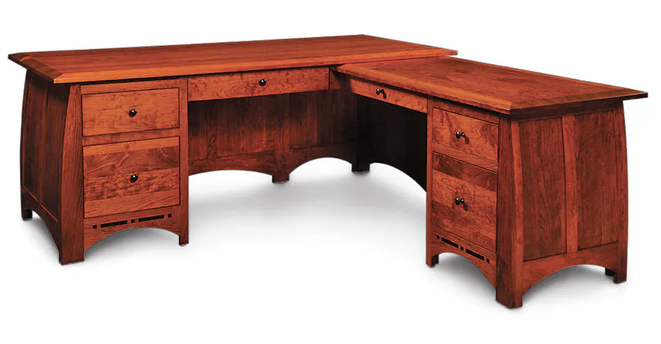 Simply Amish ECA805-R Aspen L-Shape Desk with Inlay - Right Return Only. Simply Amish ECA805-R Aspen L-Shape Desk with Inlay - Right Return Only.
