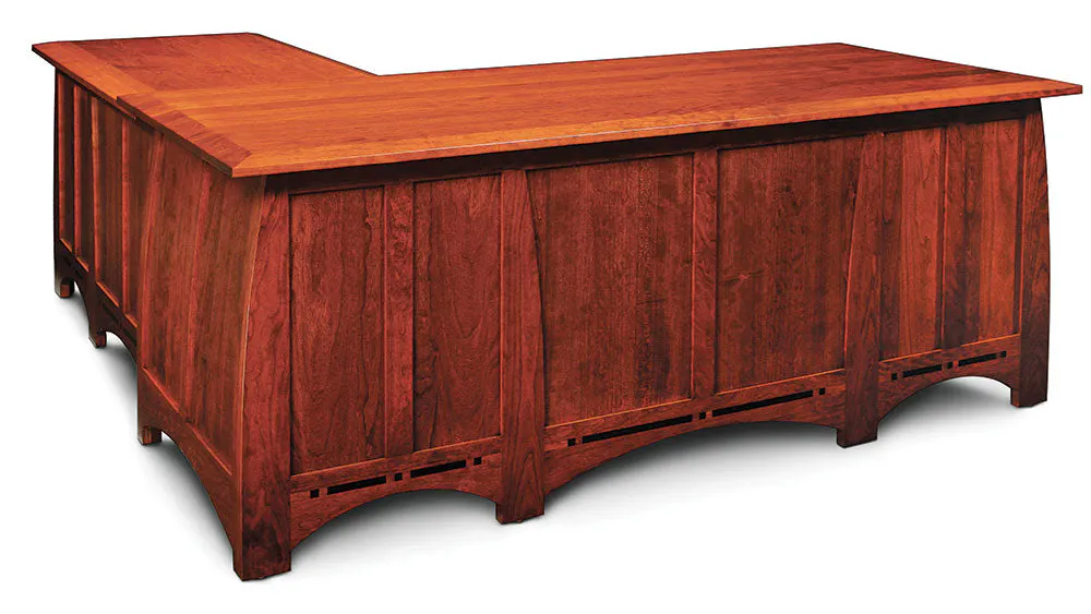 Simply Amish ECA805-R Aspen L-Shape Desk with Inlay - Right Return Only. Simply Amish ECA805-R Aspen L-Shape Desk with Inlay - Right Return Only.